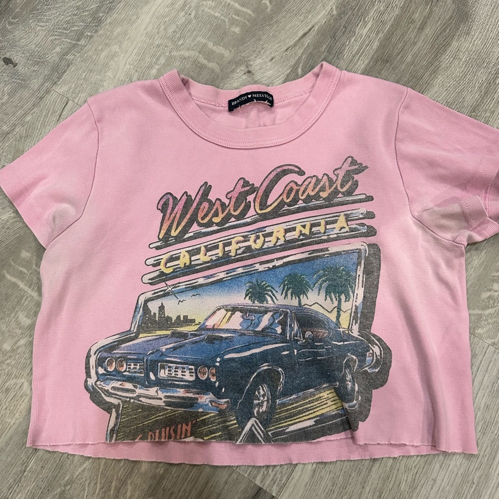 Brandy Melville Pink West Coast Crop Top
